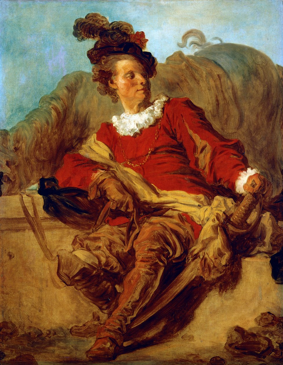 Saint-Nonin apotti, pukeutunut espanjalaiseen tyyliin, kirjoittanut Jean Honore Fragonard (1732-1806) tekijältä Jean Honore Fragonard