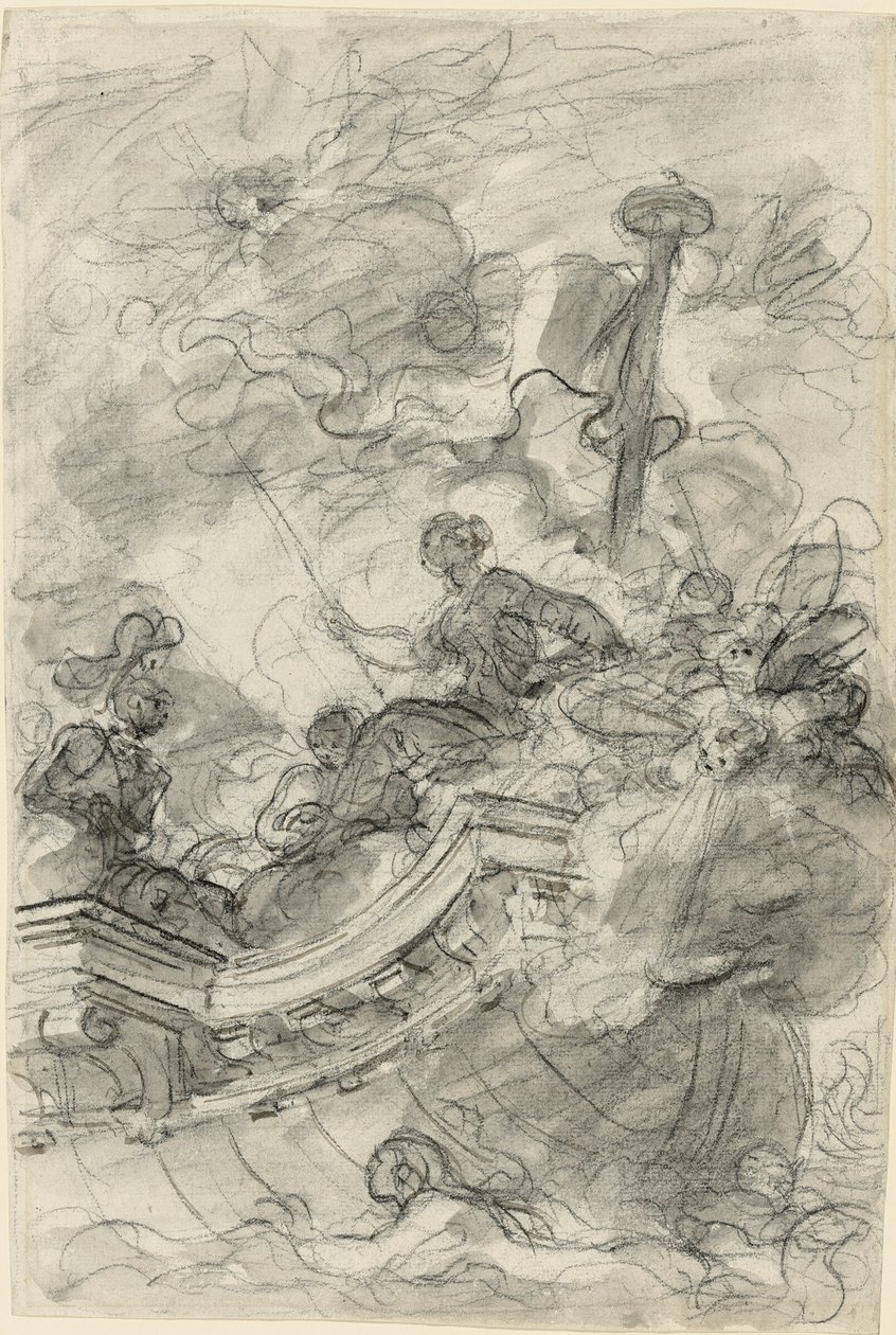 Astolfo purjehtii Andronican ja Sofrosinan kanssa. tekijältä Jean Honore Fragonard