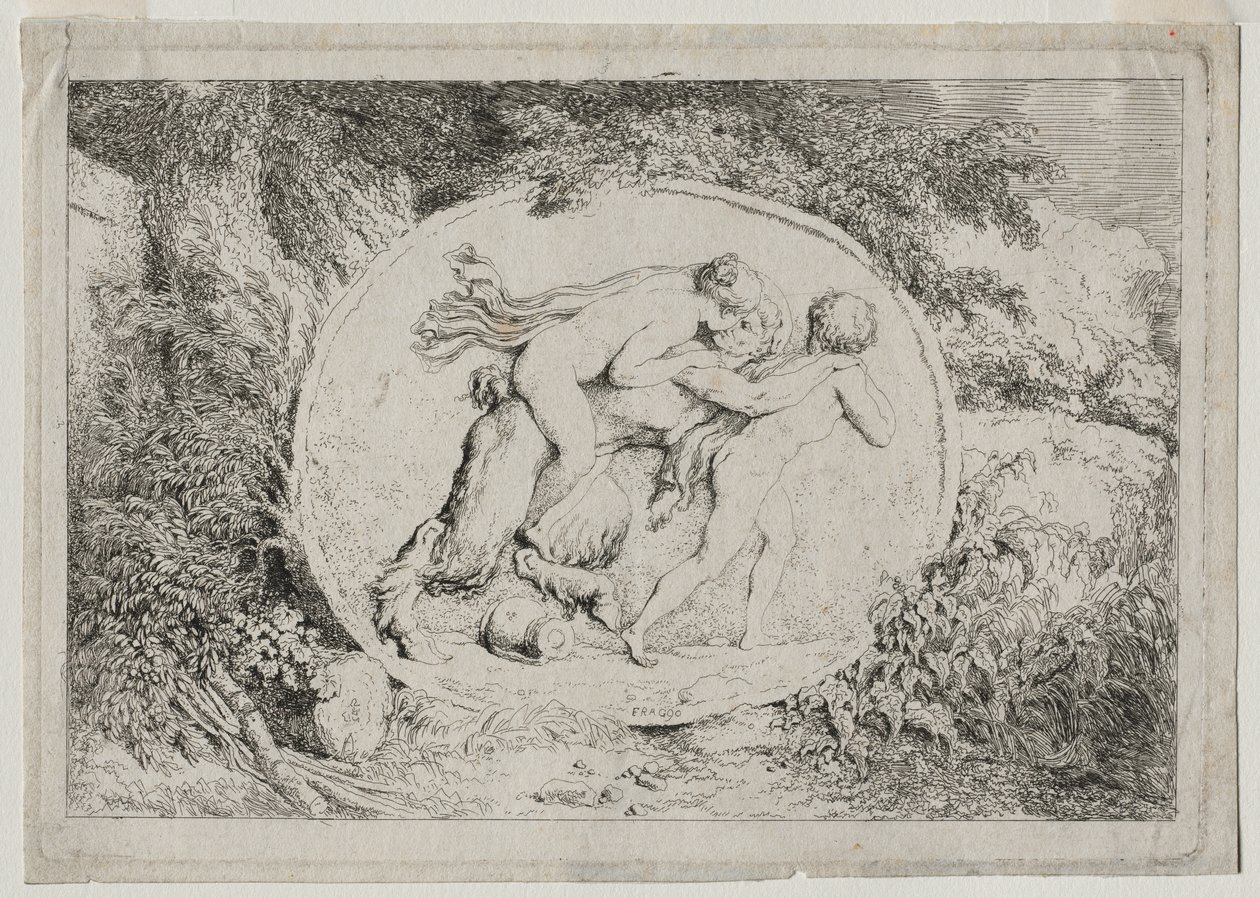 Bacchanals: Nymfi valehtelee tuo satiiri tekijältä Jean Honore Fragonard