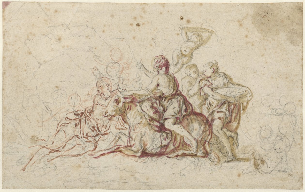 Jupiter sieppasi Euroopan härän varjossa (?) tekijältä Jean Honore Fragonard