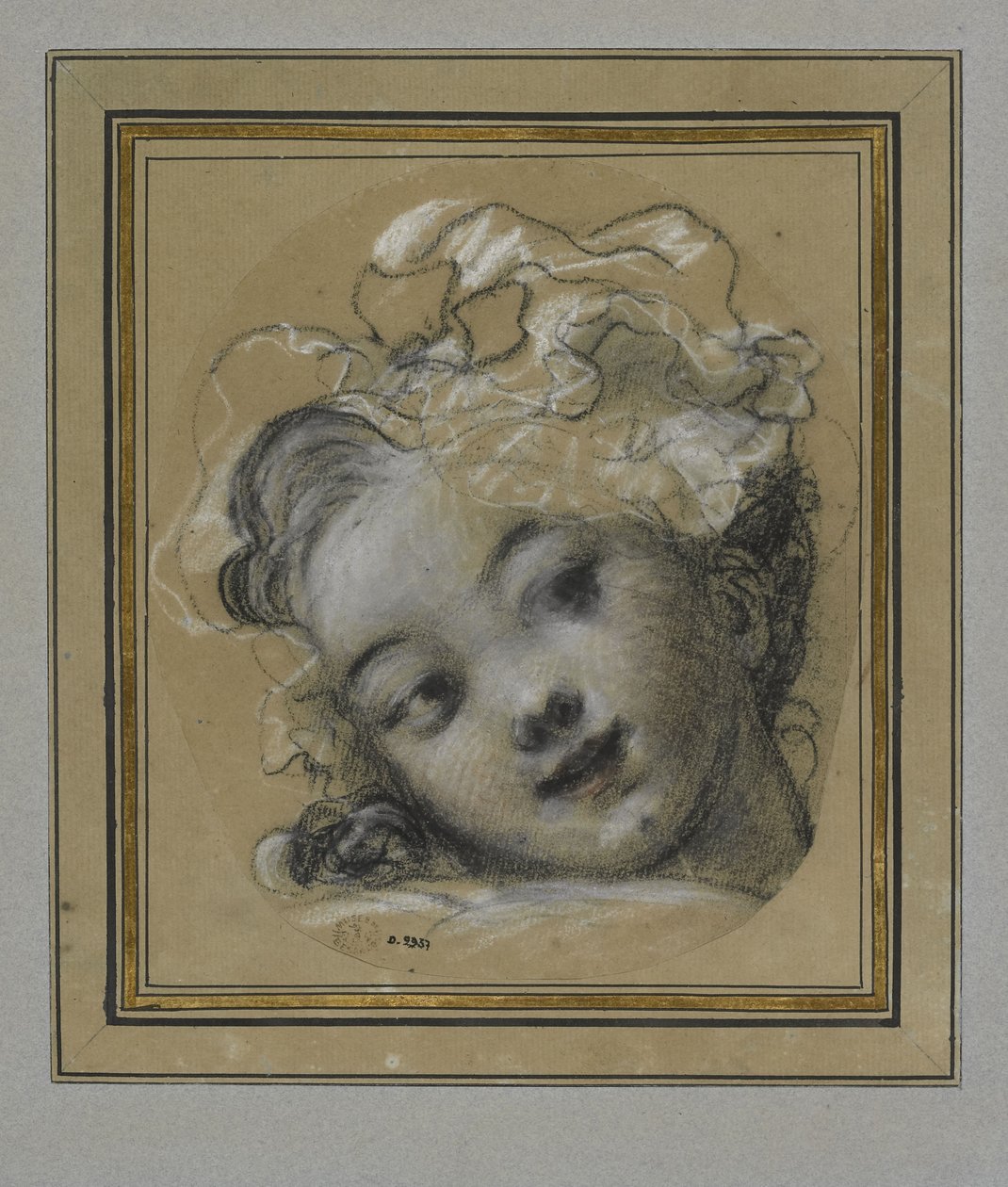 Tyttö Bonnetilla tekijältä Jean Honore Fragonard
