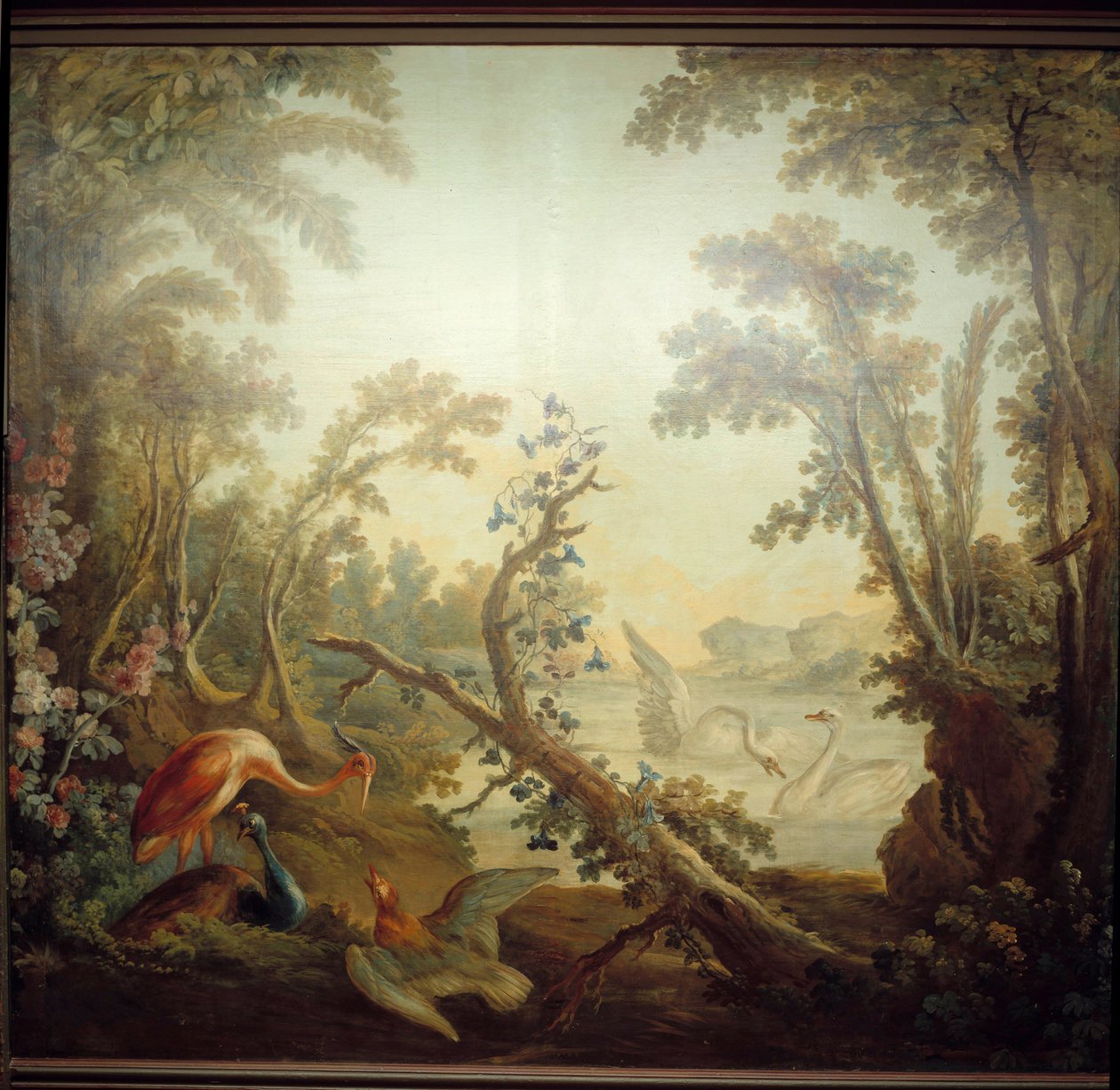 Marteau-loungekyltti: joutsenmaisema. Jean Baptiste Huet (1745-1811) ja Jean Honore Fragonard (1732-1806) tekijältä Jean Honore Fragonard