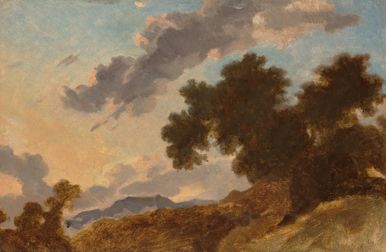 Vuoristomaisema auringonlaskun aikaan tekijältä Jean Honore Fragonard