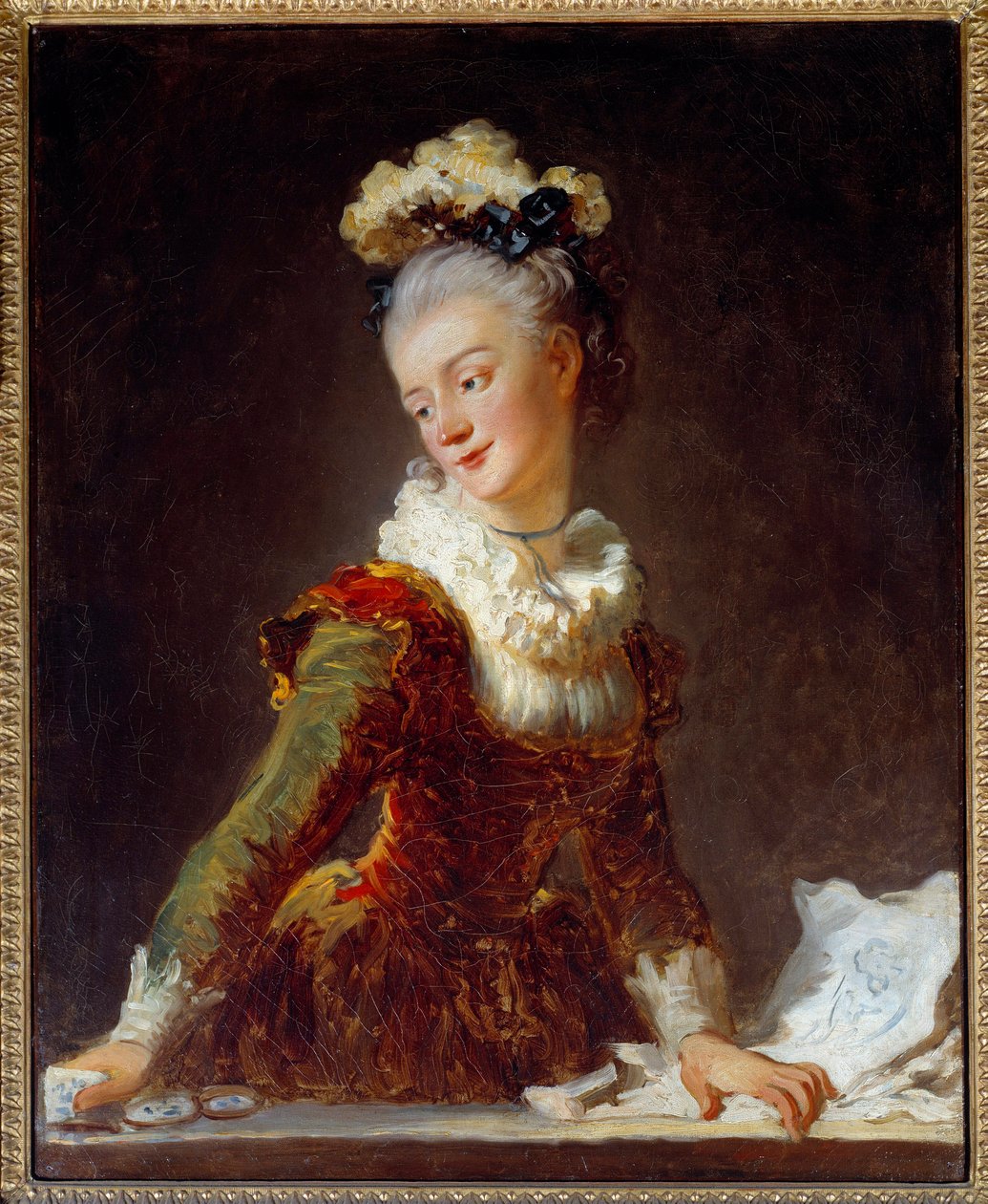 Muotokuva Marie Madeleine Guimardista (1743-1816), ensimmäinen tanssija oopperassa Jean Honore Fragonardin (1732-1806) maalaus 1700-luvun su. 0,81 x 0,65 m tekijältä Jean Honore Fragonard