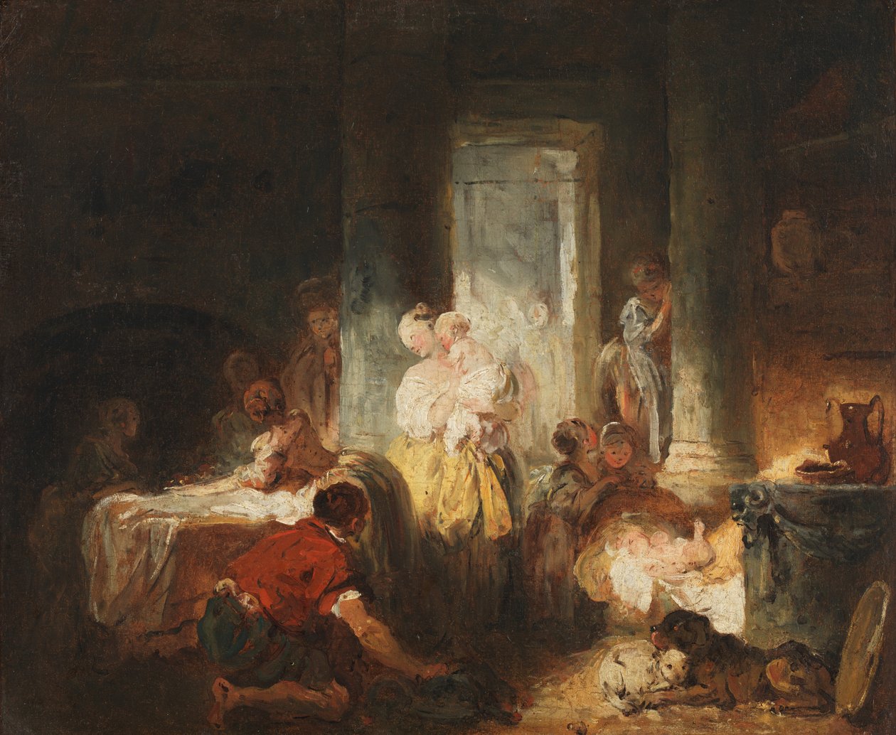 Roomalainen sisustus, n. 1760 (öljy kankaalle) tekijältä Jean Honore Fragonard