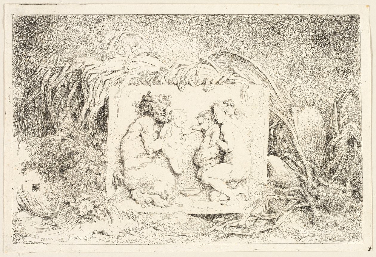 Satyyrin perhe Bacchanalesista eli Satyyrin leikeistä tekijältä Jean Honore Fragonard