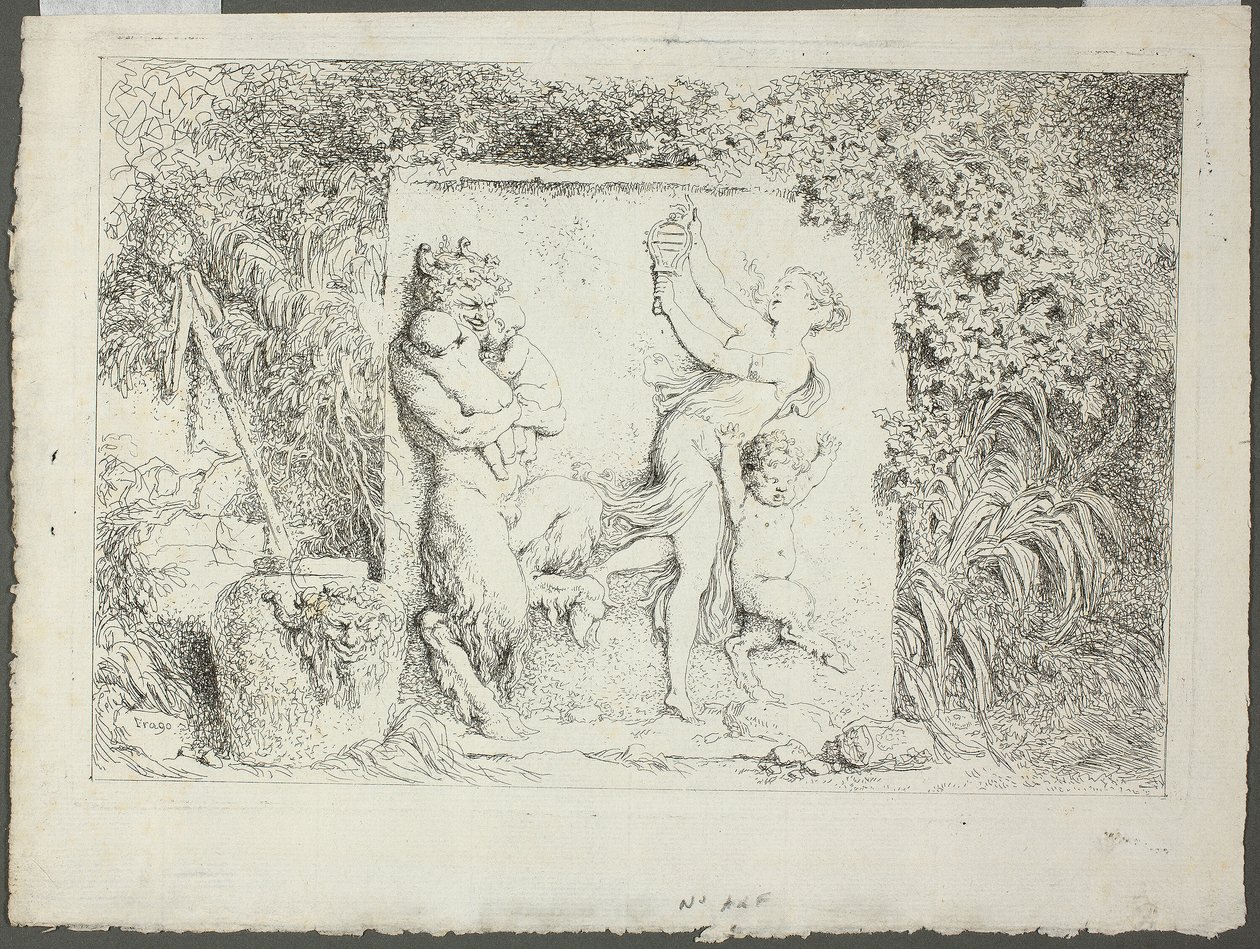 Satyyrien perhe, Bacchanalesista eli Satyyrien leikeistä. tekijältä Jean Honore Fragonard