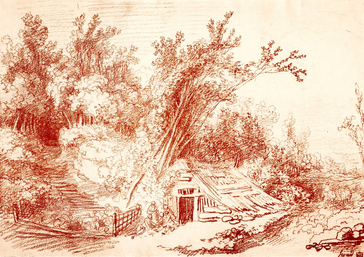 Sheepfold tekijältä Jean Honore Fragonard