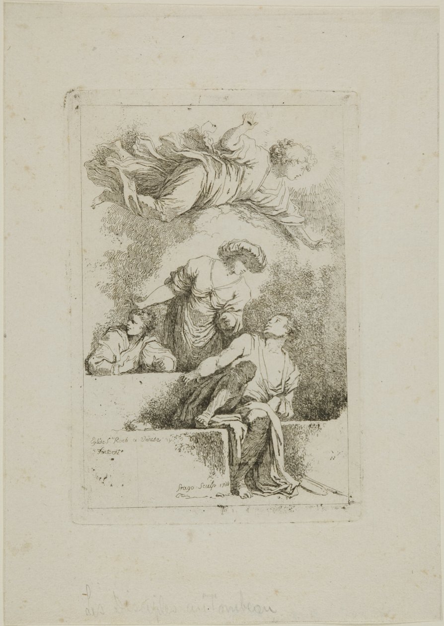 Opetuslapset haudalla tekijältä Jean Honore Fragonard