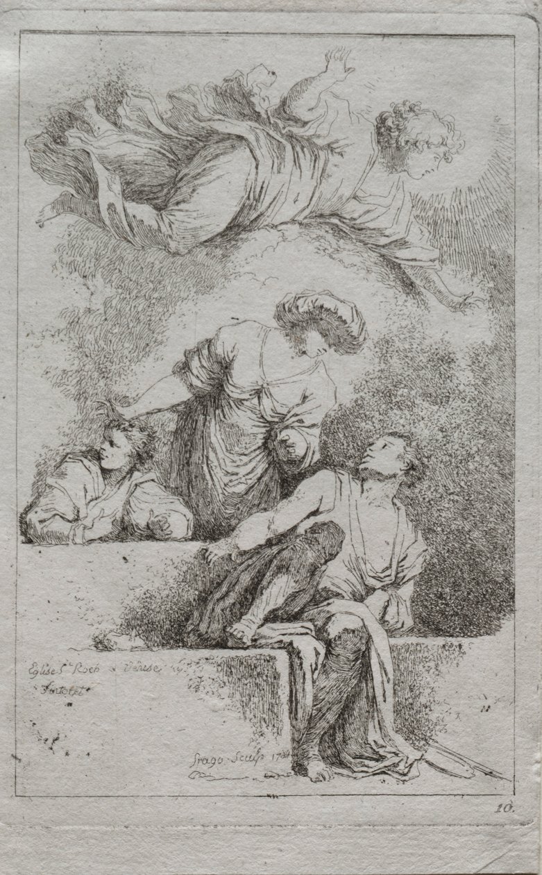 Opetuslapset haudalla, 1764. tekijältä Jean Honore Fragonard