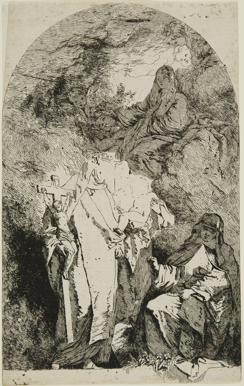 Madonna SS:n kanssa. Catherine, Rose Limasta ja Agnes Montepulcianosta tekijältä Jean Honore Fragonard