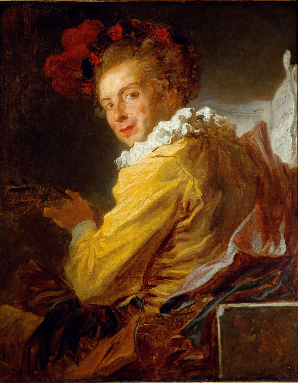 Musiikki - Monsieur de la Bretechen, Abbe Saint-Nonin veljen, muotokuva tekijältä Jean Honore Fragonard