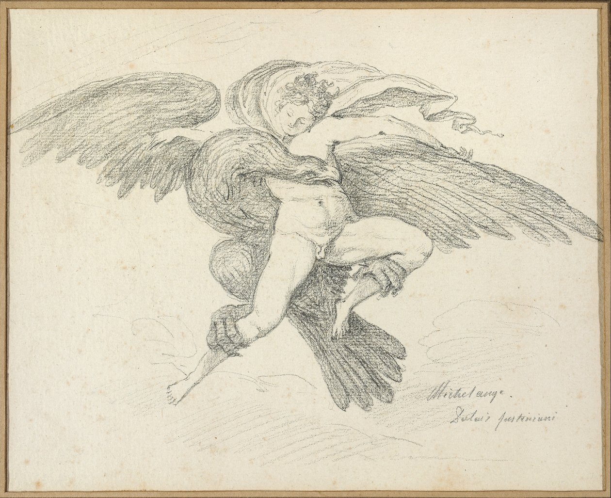 Ganymeden raiskaus Michelangelon jälkeen tekijältä Jean Honore Fragonard