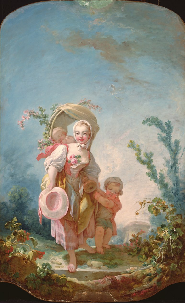 Huonekalut ja erilaiset esineet 1100- ja 1300-luvuilta tekijältä Jean Honore Fragonard