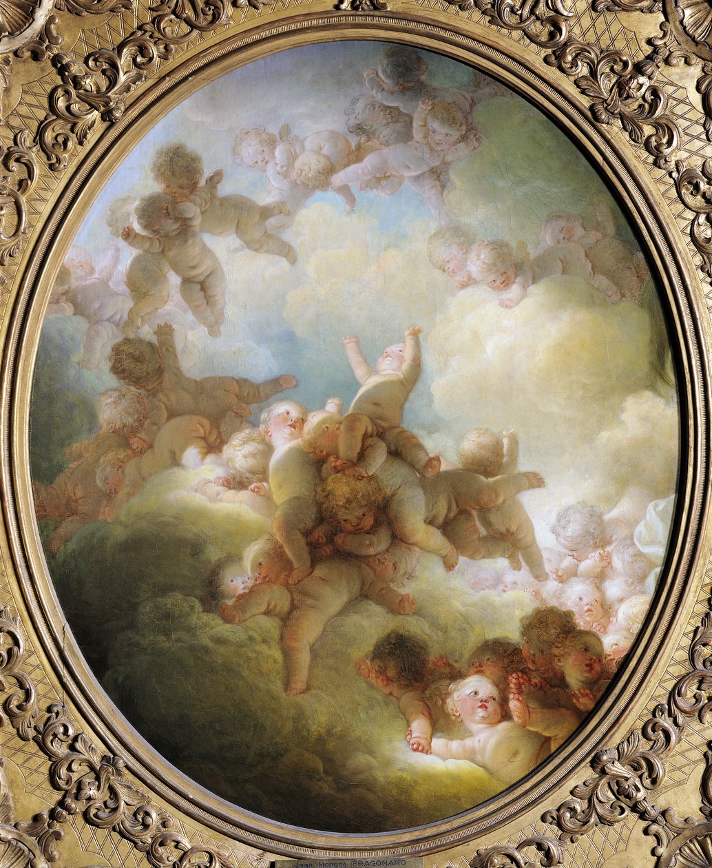 Cupidojen parvi, n. 1767 tekijältä Jean Honore Fragonard