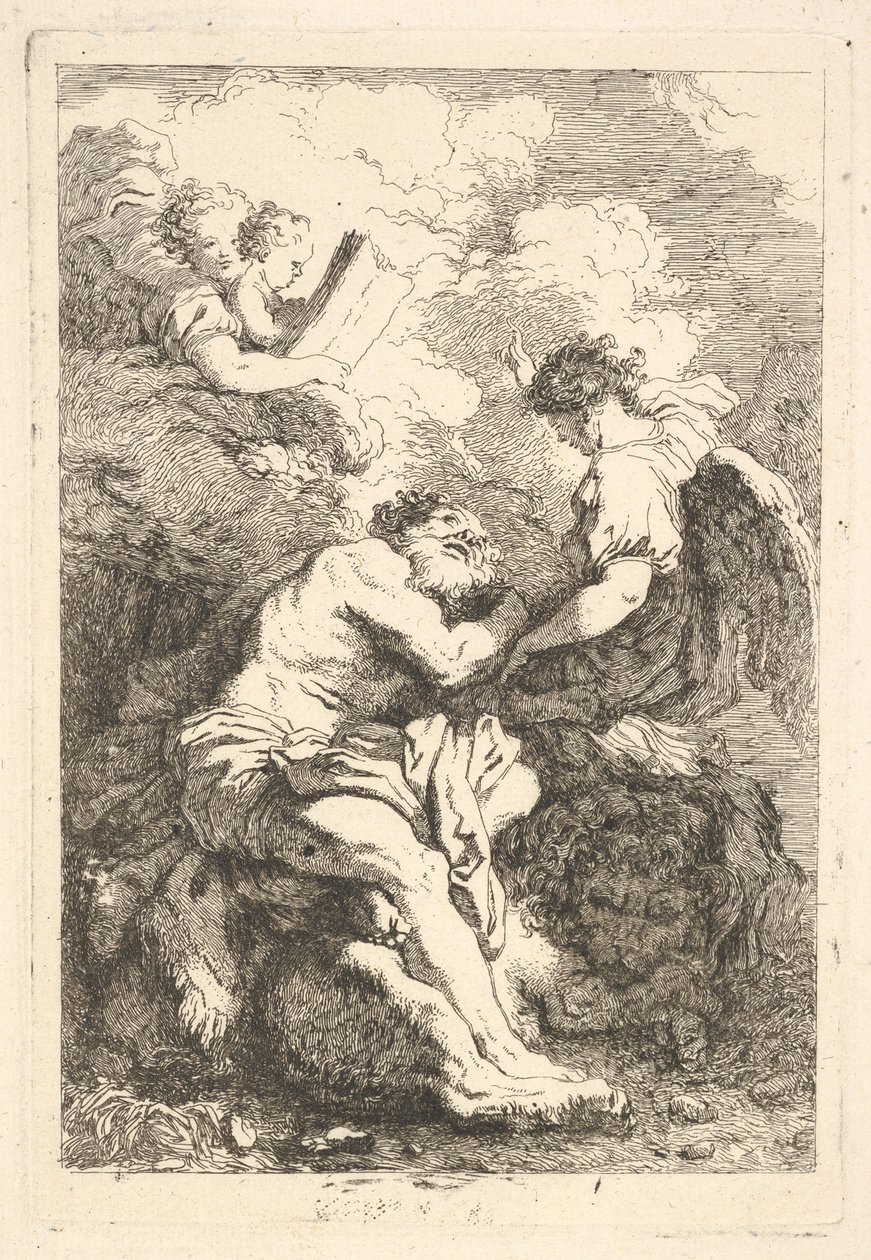 Pyhän Hieromuksen visio, n. 1761-65. tekijältä Jean Honore Fragonard