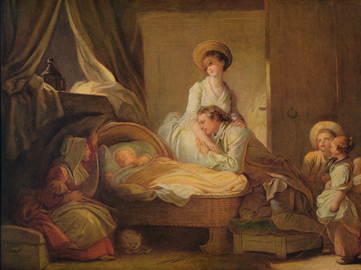 Vierailu lastentarhaan, c1775 tekijältä Jean Honore Fragonard