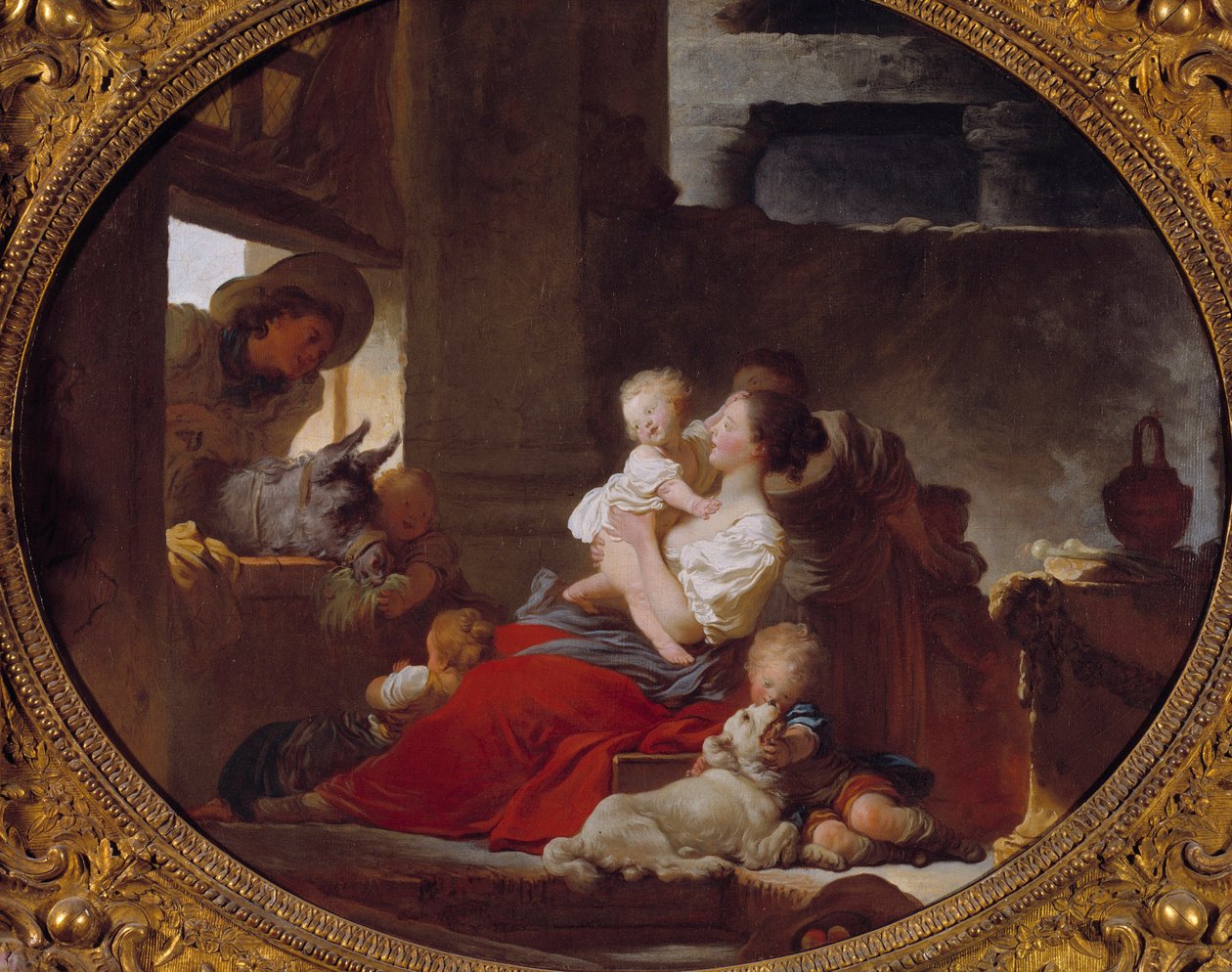 Onnellinen perhe Jean Honore Fragonardin (1732-1806) maalaus 1700-luvun Pariisi, Musee Cognacq Jay tekijältä Jean Honore Fragonard