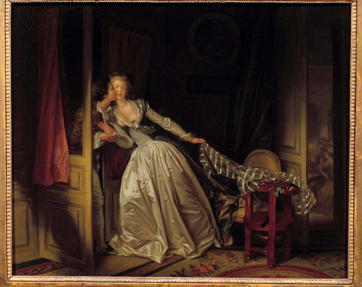 Suudelma lentää Jean Honore Fragonardin (1732-1806) maalaus 1788 Sun. 0,45 x 0,55 m Eremitaaši, Pietari tekijältä Jean Honore Fragonard