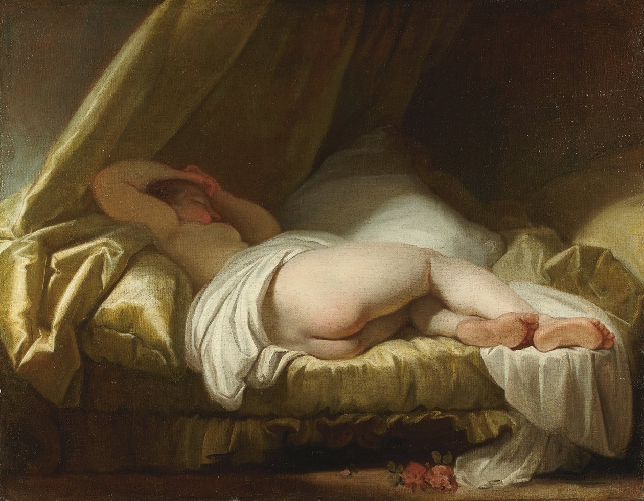 Nuori tyttö nukkumassa, vuosina 1758-1761 tekijältä Jean Honore Fragonard
