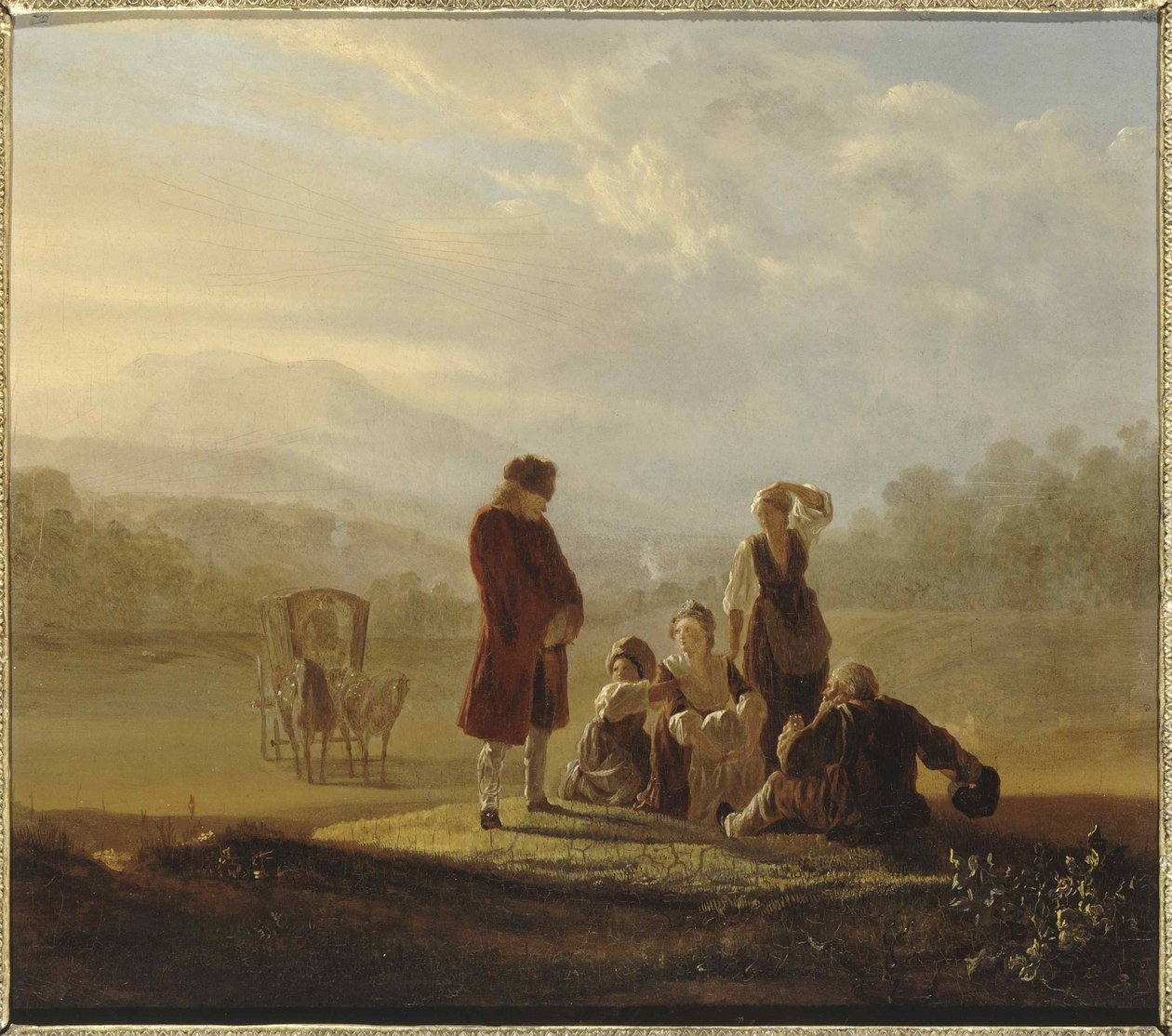 Voltaire ja Ferneyn talonpojat, noin 1770. tekijältä Jean Huber