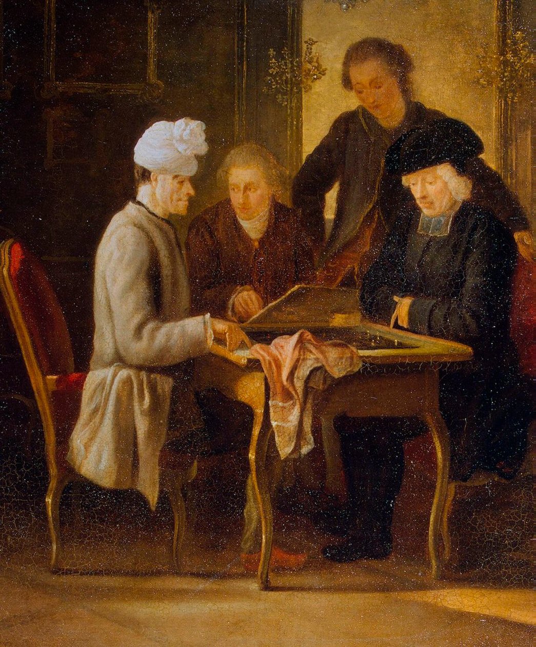 Voltaire shakkipöydässä, vuosina 1750-1775. tekijältä Jean Huber