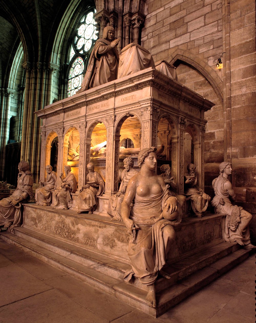 Ludvig XII:n (1462-1515) ja Anne de Bretagnen (1477-1514) orantti ja tykkäys Jean Justen vuonna 1531 toteuttamana. Saint Denisin basilika tekijältä Jean I Juste