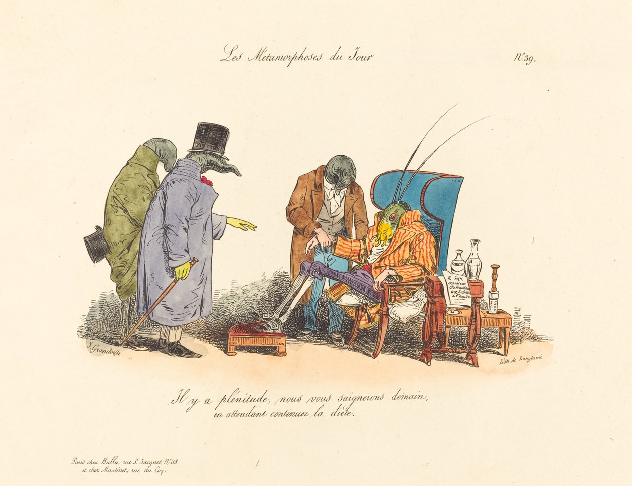 Sairas kriketti tekijältä Jean Ignace Isidore Grandville