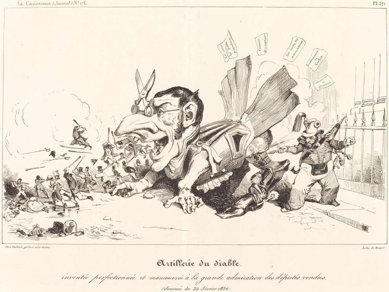 Artillerie du Diable (Paholaisen tykistö) tekijältä Jean Ignace Isidore Grandville and Eugène Hippolyte Forest