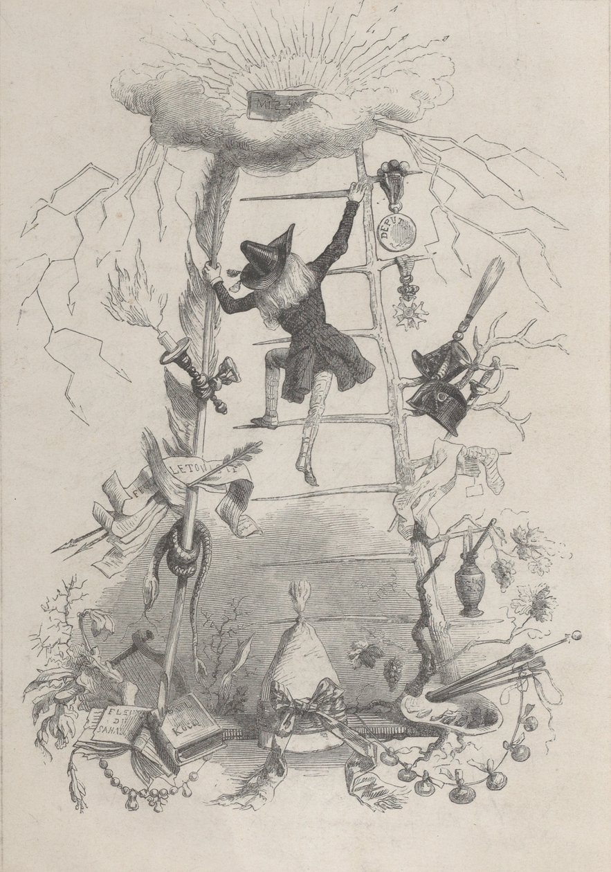 Kuvitus Jerome Paturotissa, Louis Reybaud, Pariisi, 1846, n. 1846. tekijältä Jean Ignace Isidore Gérard