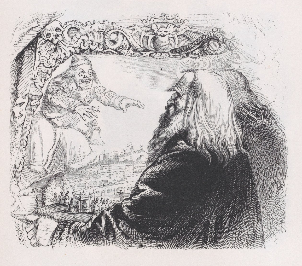 Äärettömän pieni teoksesta The Complete Works of Béranger, 1836. tekijältä Jean Ignace Isidore Gérard