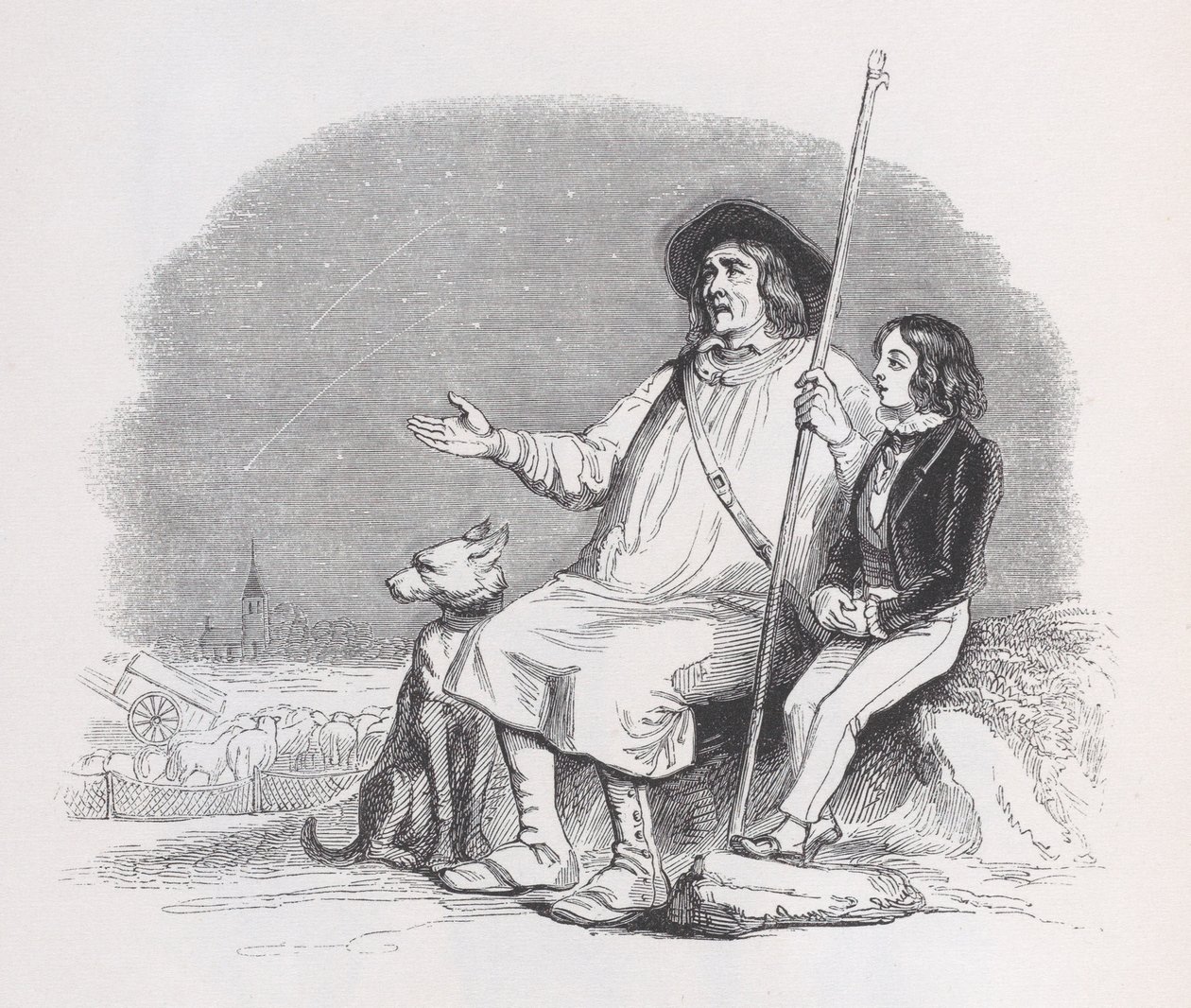 Shooting Stars elokuvasta The Complete Works of Béranger, 1836. tekijältä Jean Ignace Isidore Gérard