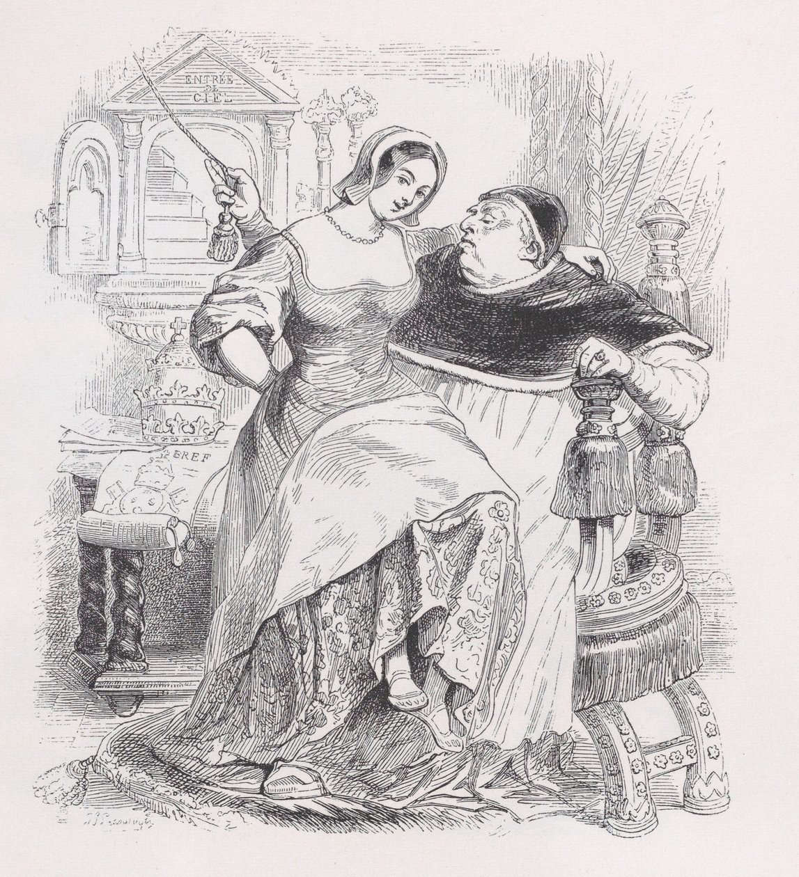 Hyvä paavi teoksesta The Complete Works of Béranger, 1836. tekijältä Jean Ignace Isidore Gérard