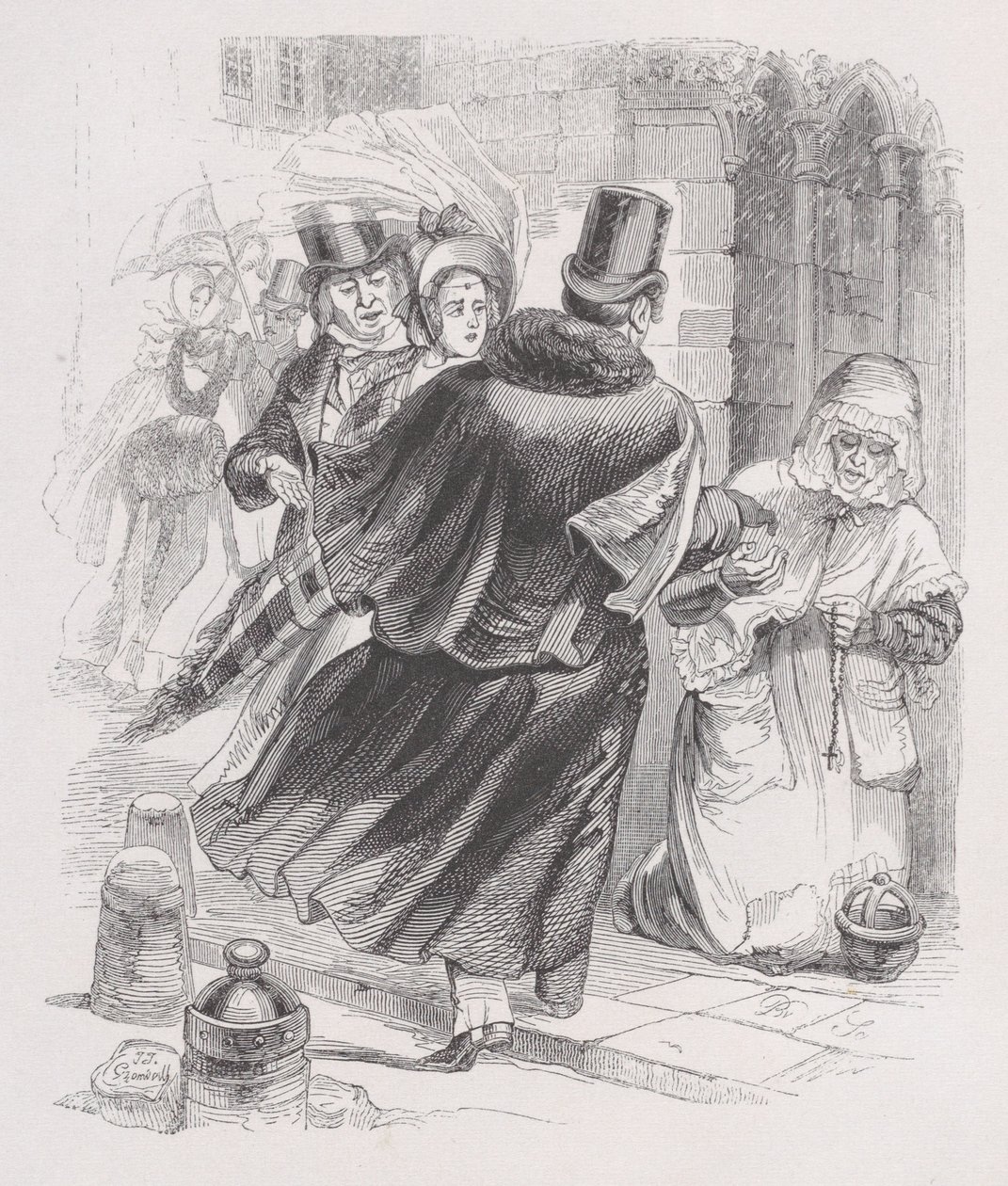 Köyhä nainen elokuvasta The Complete Works of Béranger, 1836. tekijältä Jean Ignace Isidore Gérard
