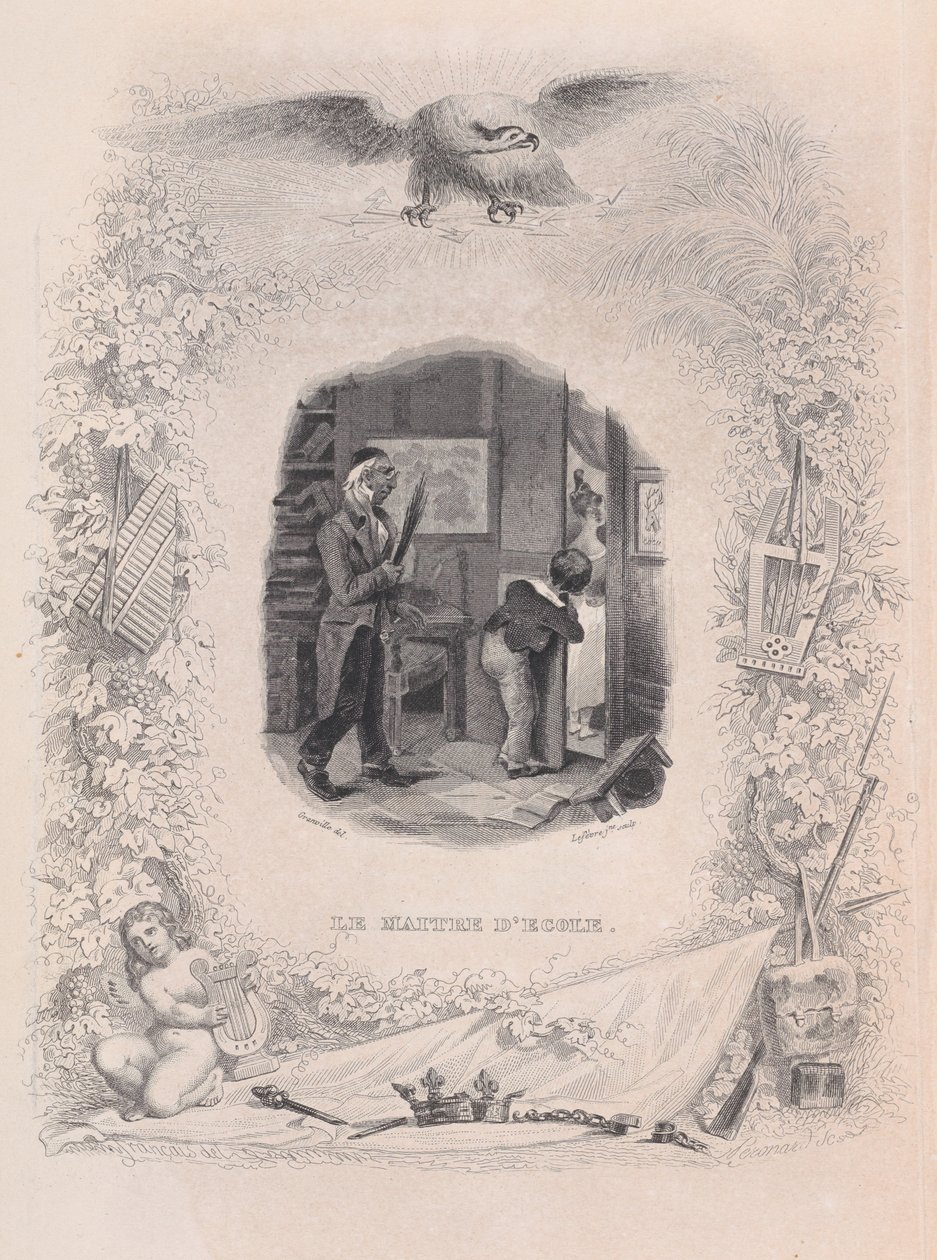 Koulumestari Bérangerin lauluista, 1829. tekijältä Jean Ignace Isidore Gérard