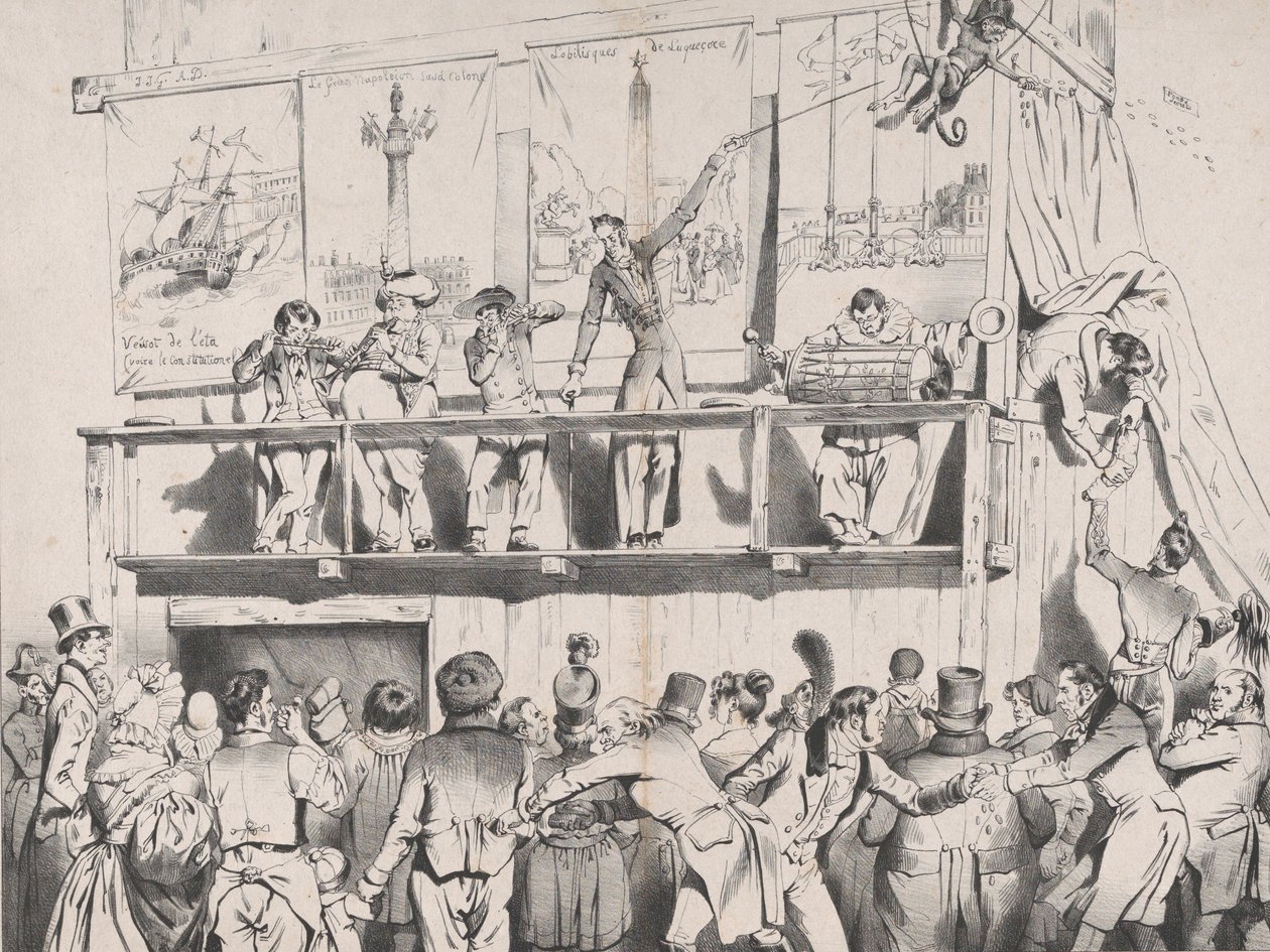 Piristys! Piristys! Boom_Boom_Boom!!! Grrrreatin poliittisten juomien esitys, elokuu 1833. tekijältä Jean Ignace Isidore Gérard
