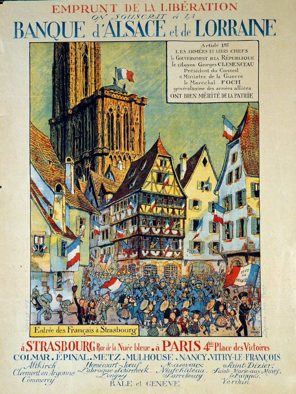 Vapautuksen lainaus alsacen ja lorrainen rannalla (Alsace-Lorraine) tekijältä Jean Jacques (1873 1951) Waltz