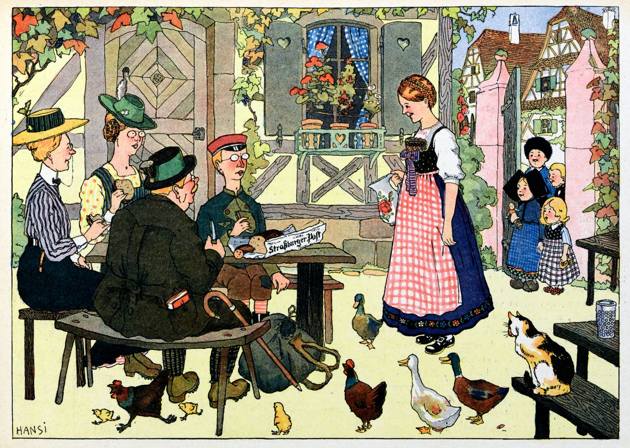 Kyläni, ne, jotka eivät unohda:saksalaiset turistit; tekijältä Jean Jacques (1873 1951) Waltz