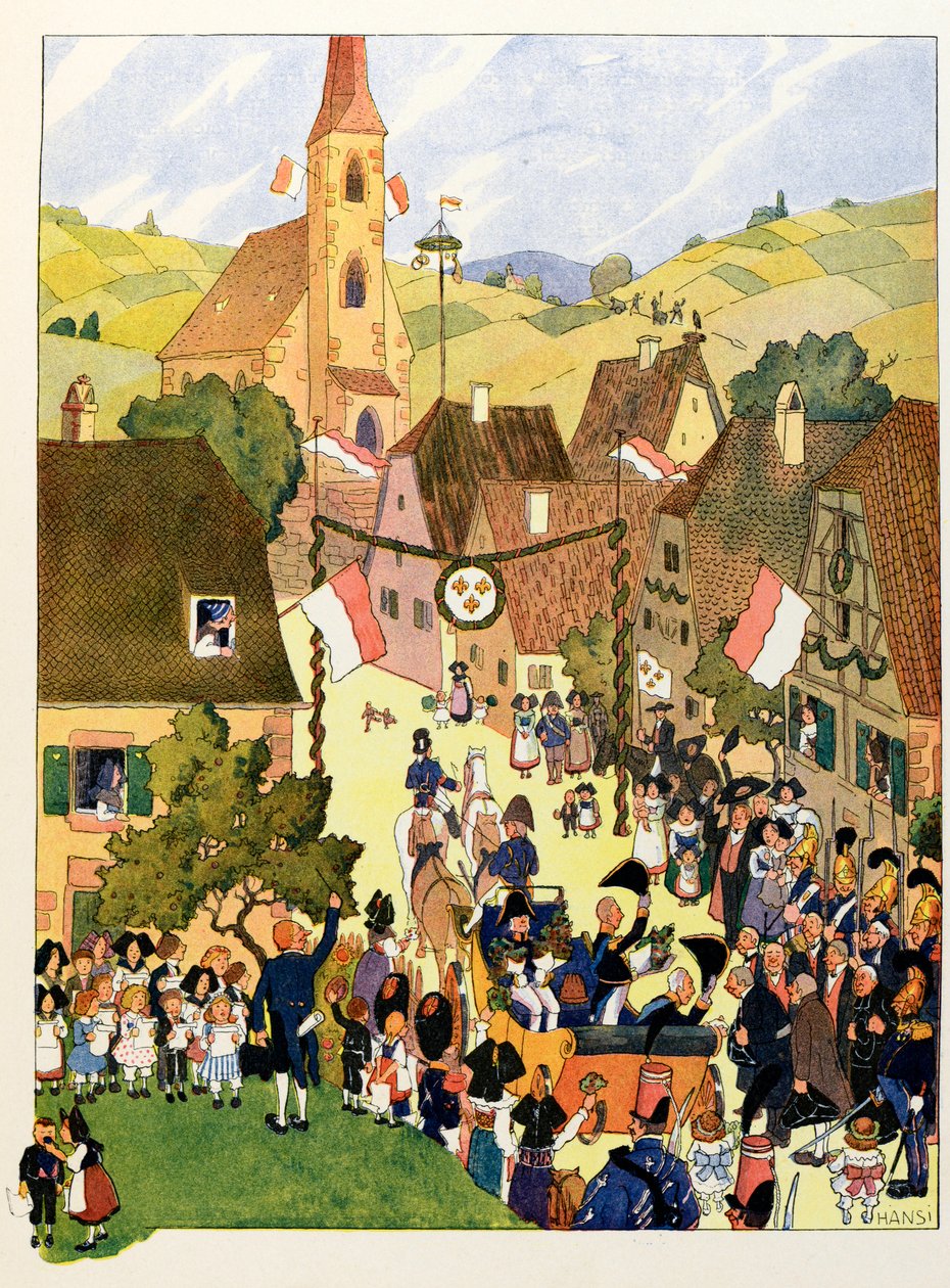 Elsassin tarina kertoo lapsille; Kuningas Kaarle X:llä on Mulhouse; tekijältä Jean Jacques (1873 1951) Waltz