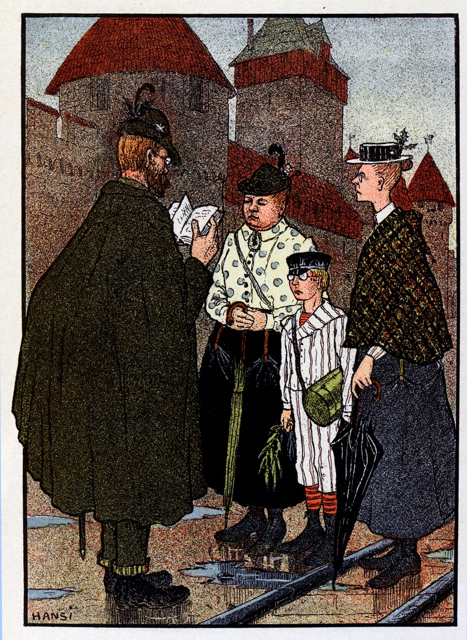 Vogesen Bilder (kuvat Vogeesista); Vierailu linnassa tekijältä Jean Jacques (1873 1951) Waltz