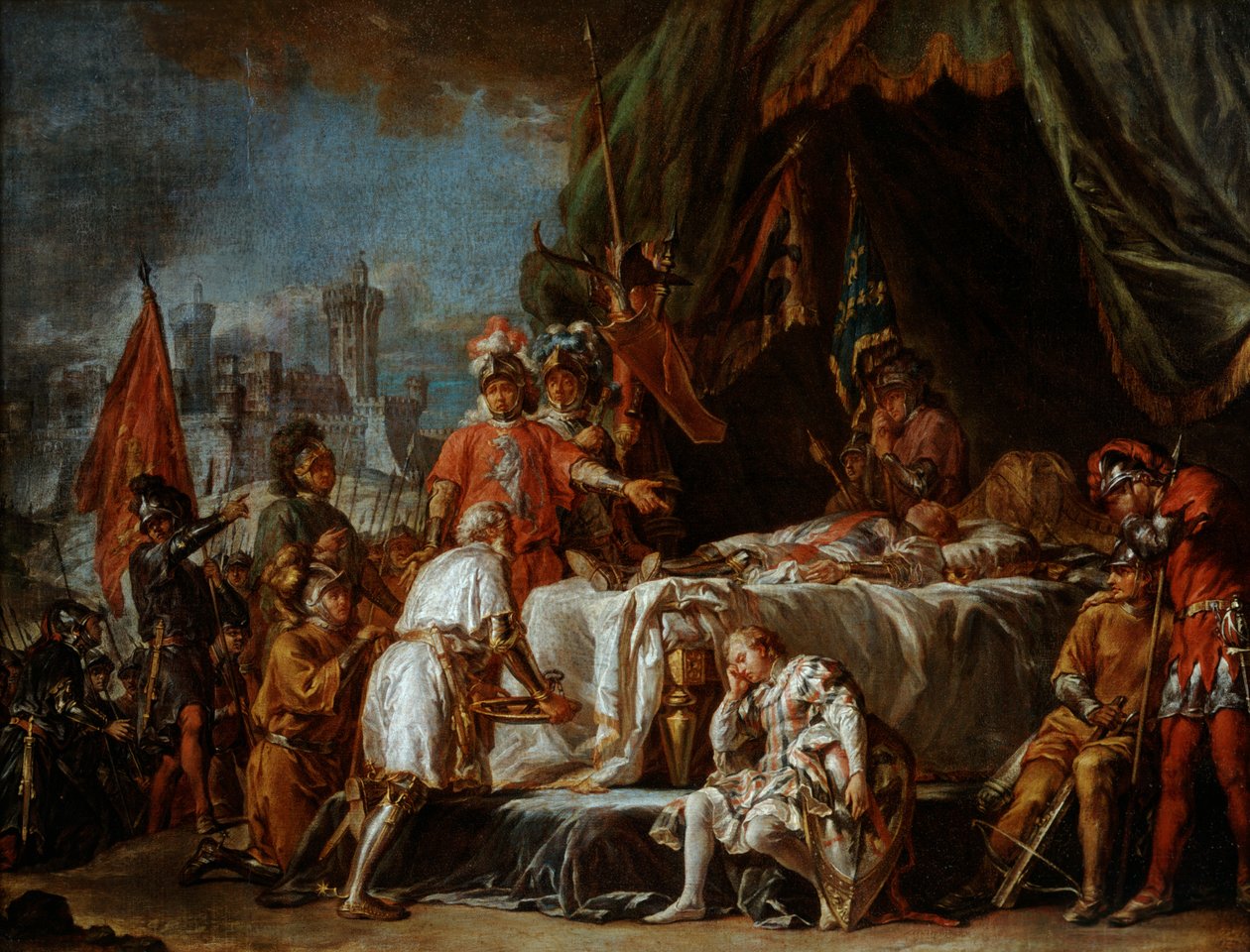Ranskan konstaapelin Bertrand Duguesclinin hautajaiset 1800-luvun lopulla tekijältä Jean Jacques Baptiste Brunet