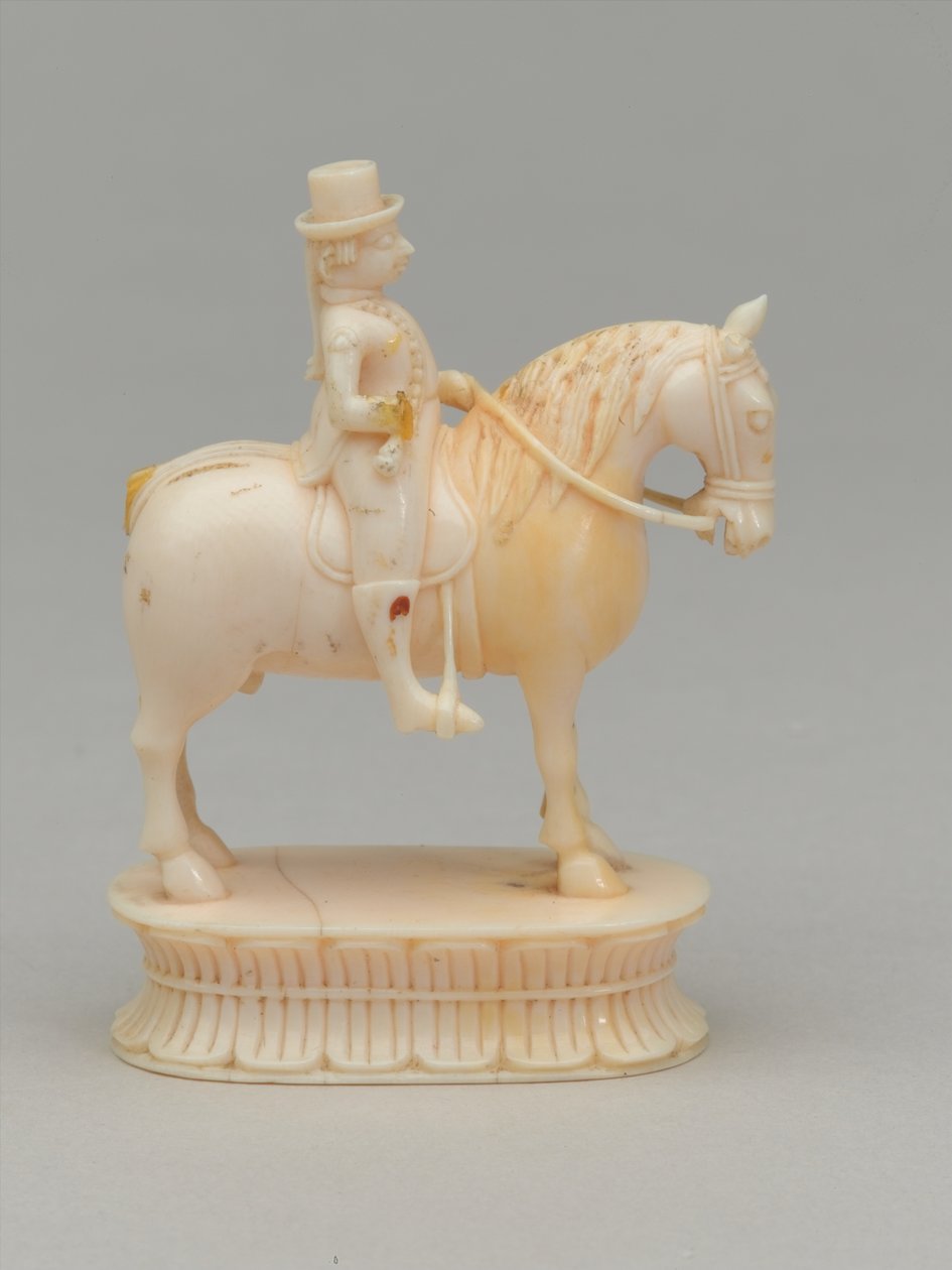 Valkoinen ritari, shakkinappula, Intia, 1820 noin tekijältä Jean Jacques Champin