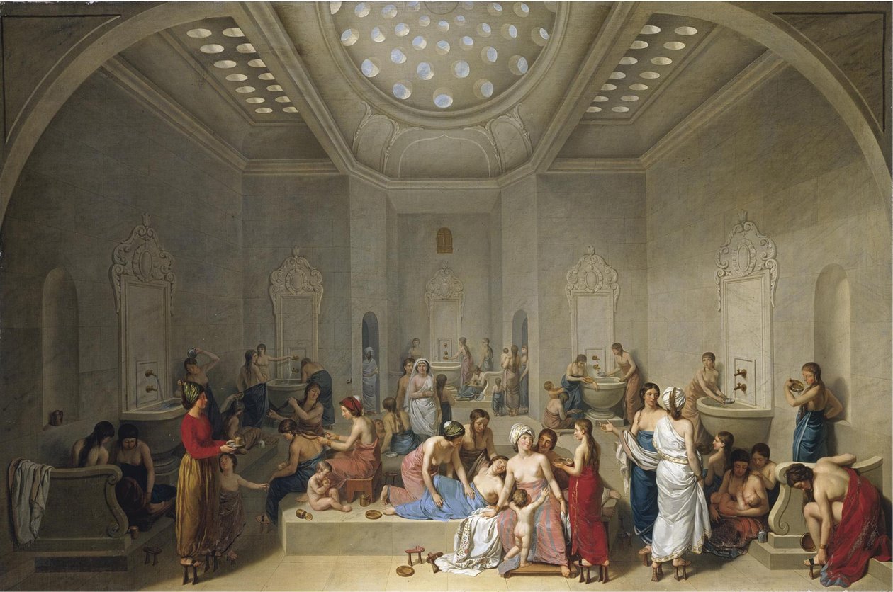 Turkkilainen sauna Hammam, 1785 tekijältä Jean Jacques Francois Le Barbier