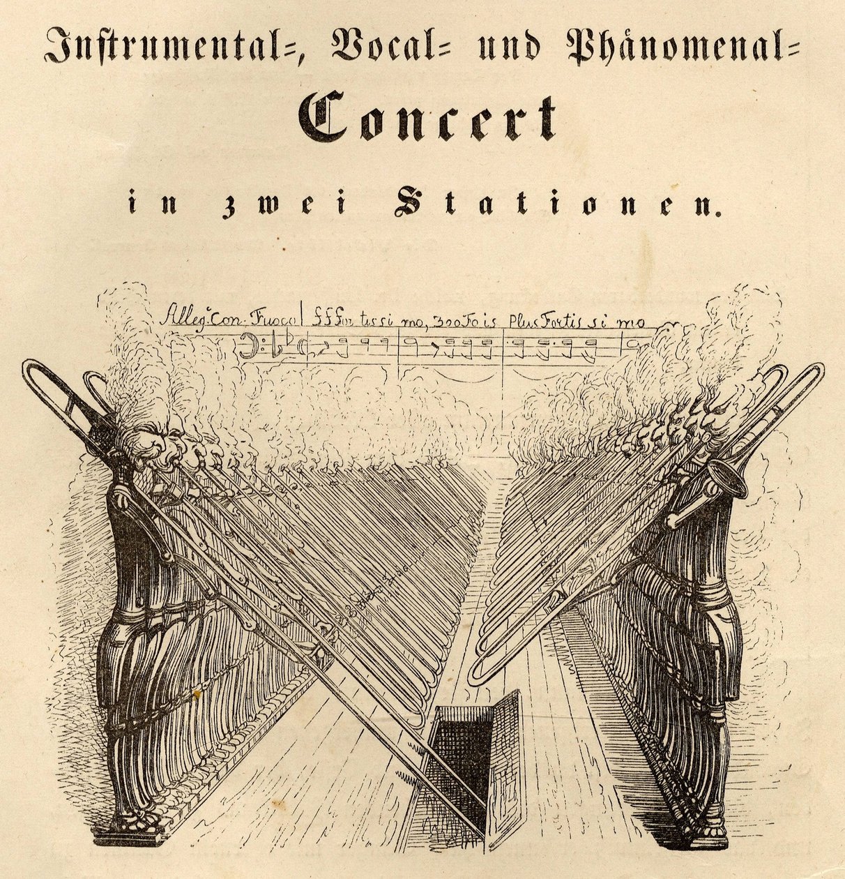 Instrumentaalinen laulu ja ilmiömäinen konsertti, 1844 tekijältä Jean Jacques Grandville