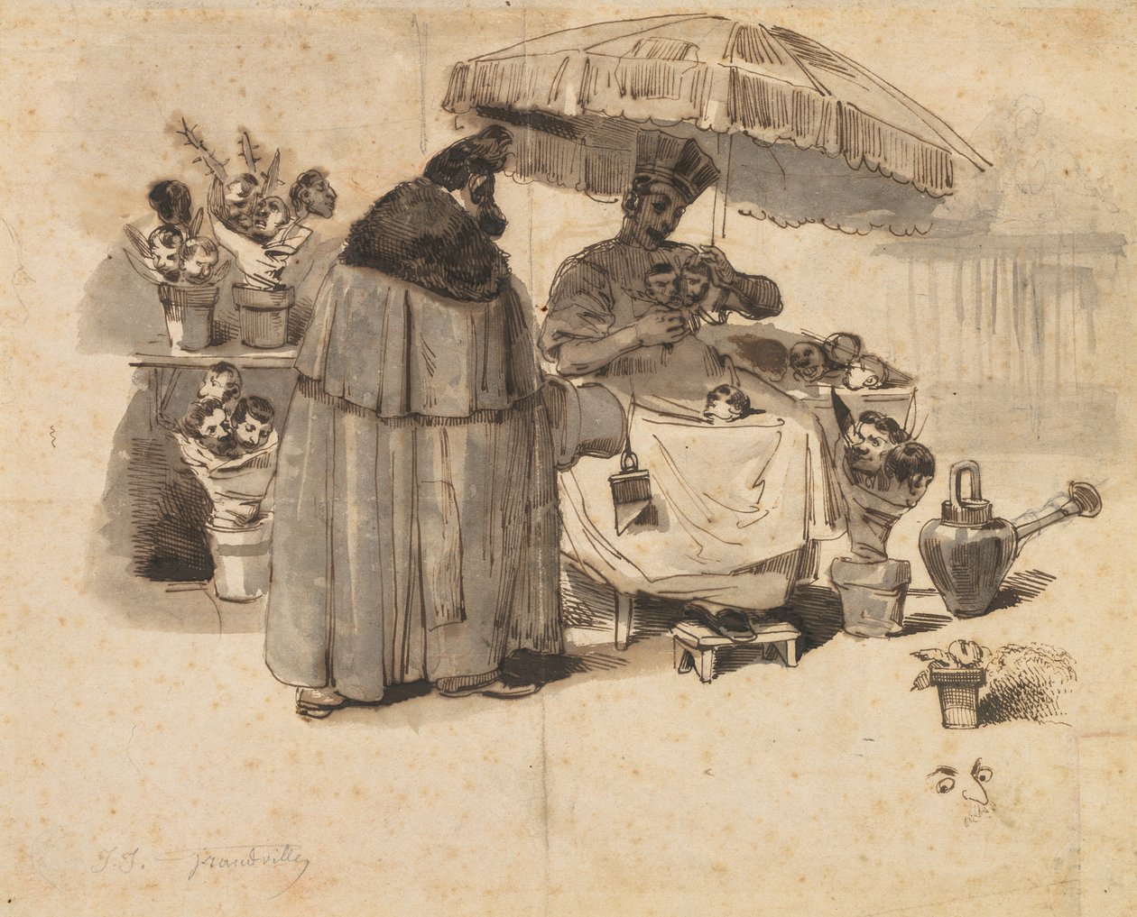 Tutkimus "Au Bouquet de persil" (A Bouquet of Persil) tekijältä Jean Jacques Grandville