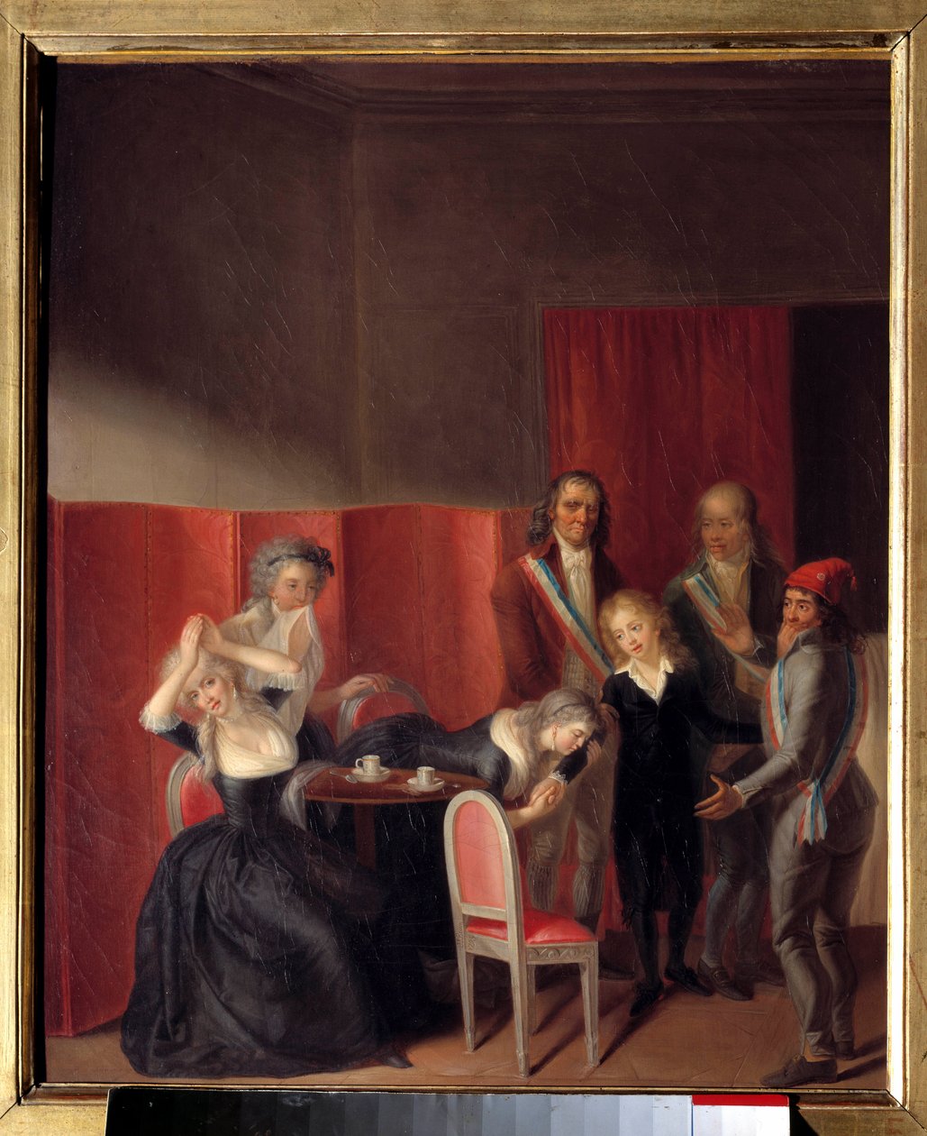 Ludvig XVII erotettiin äidistään Marie Antoinettesta 3. heinäkuuta 1793 Templen vankilassa. Jean Jacques Hauerin (1751-1829) maalaus tekijältä Jean Jacques Hauer