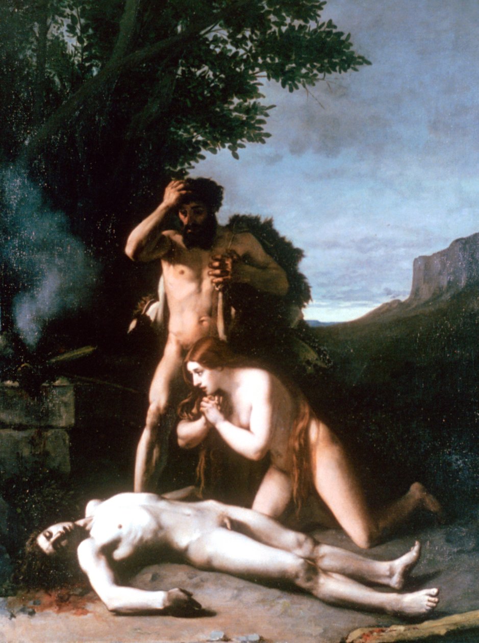 Aadam ja Eeva löytävät Abelin ruumiin, 1858 tekijältä Jean Jacques Henner