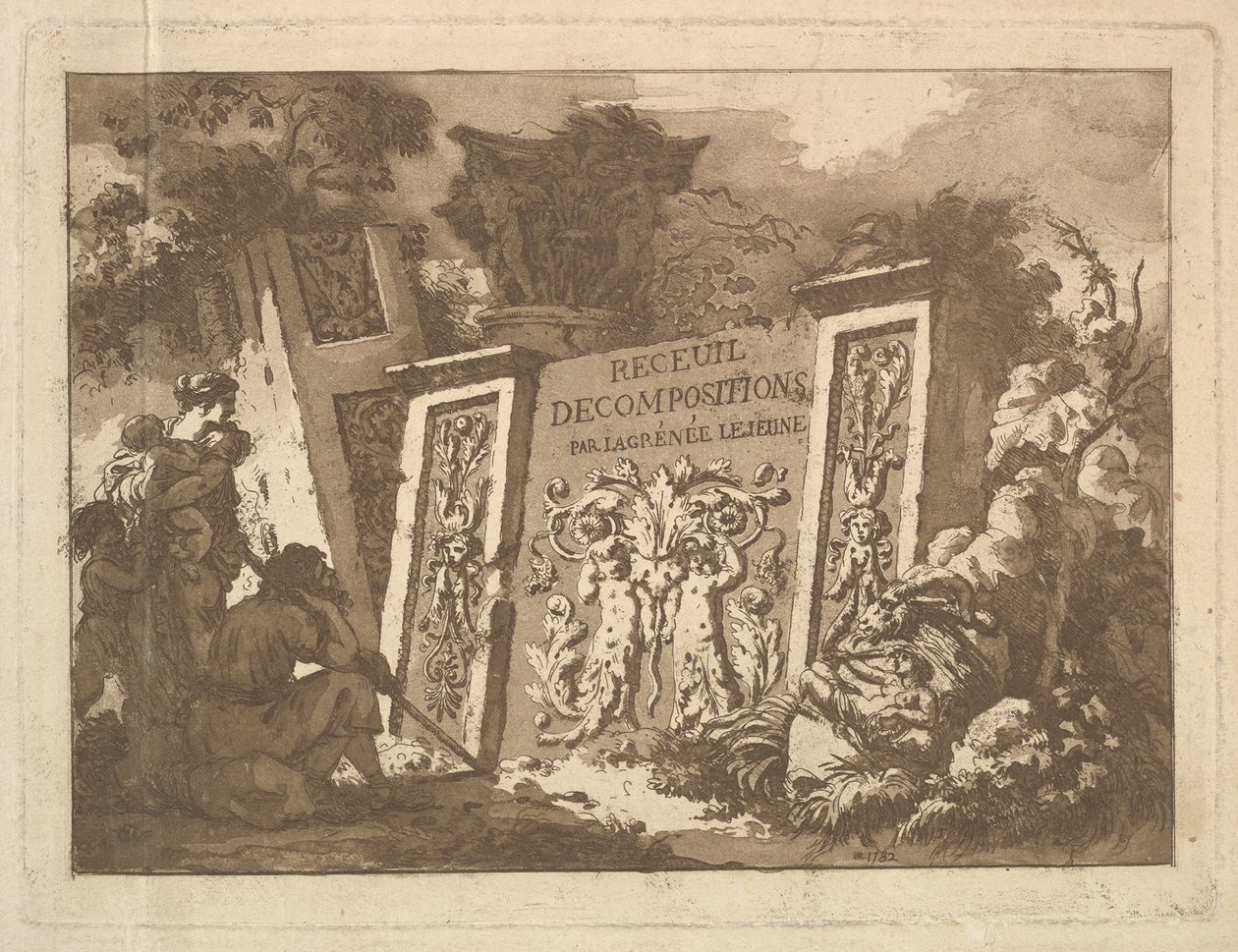 Etukappale, Recueil de Compositions par Lagrenée Le Jeune Collection of Compositio..., 1782. tekijältä Jean Jacques Lagrenee