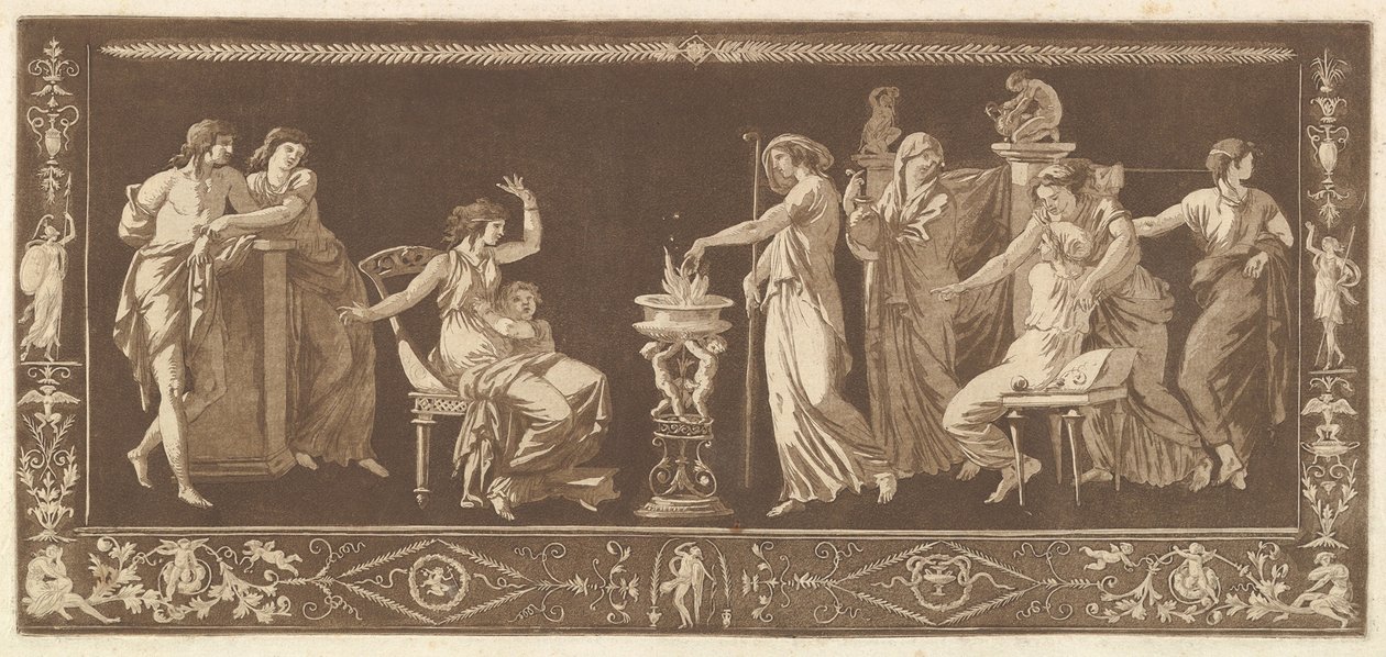 Scene of Sacrifice Antique Sacrifice, kokoelmasta erilaisia ​​sävellyksiä Friisit ja..., 1784. tekijältä Jean Jacques Lagrenee