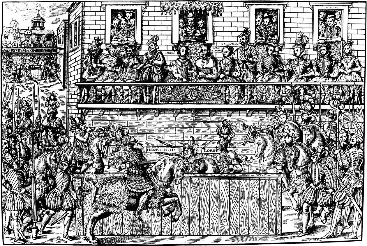 Kuningas Henrik II:n kuolema turnauksessa, 1559 1570 tekijältä Jean Jacques Perrissin